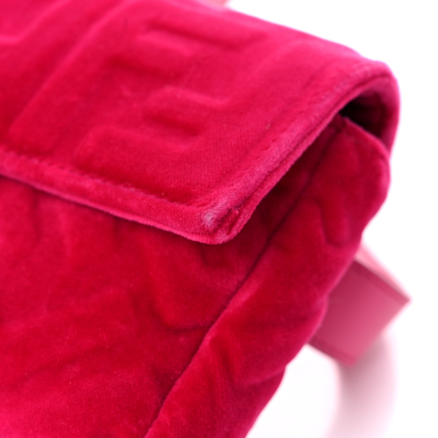 Fendi Velvet FF Embossed Hip Belt Baguette Bag Fuxia 16 of 16