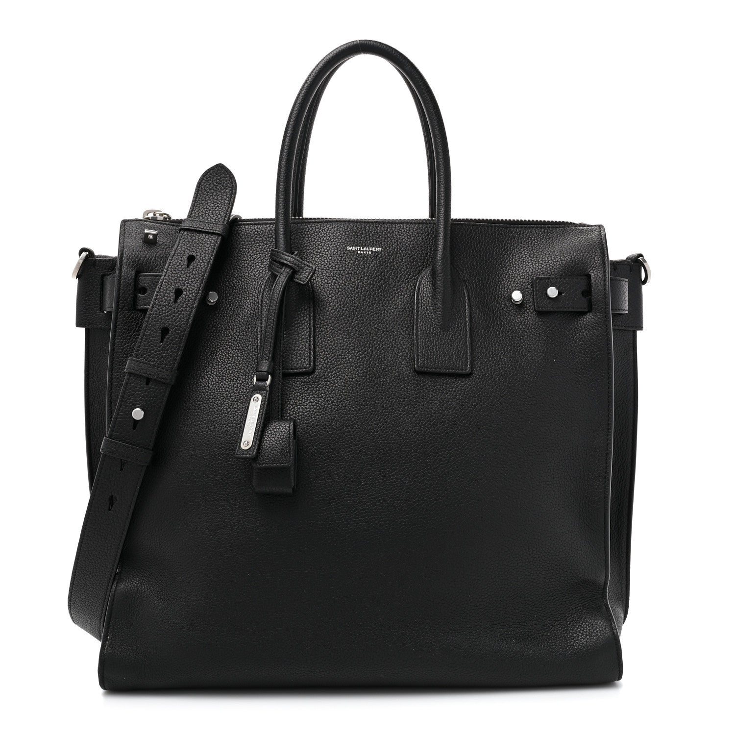 Saint Laurent Grained Calfskin Sac De Jour Souple North South Tote Black 1 of 13