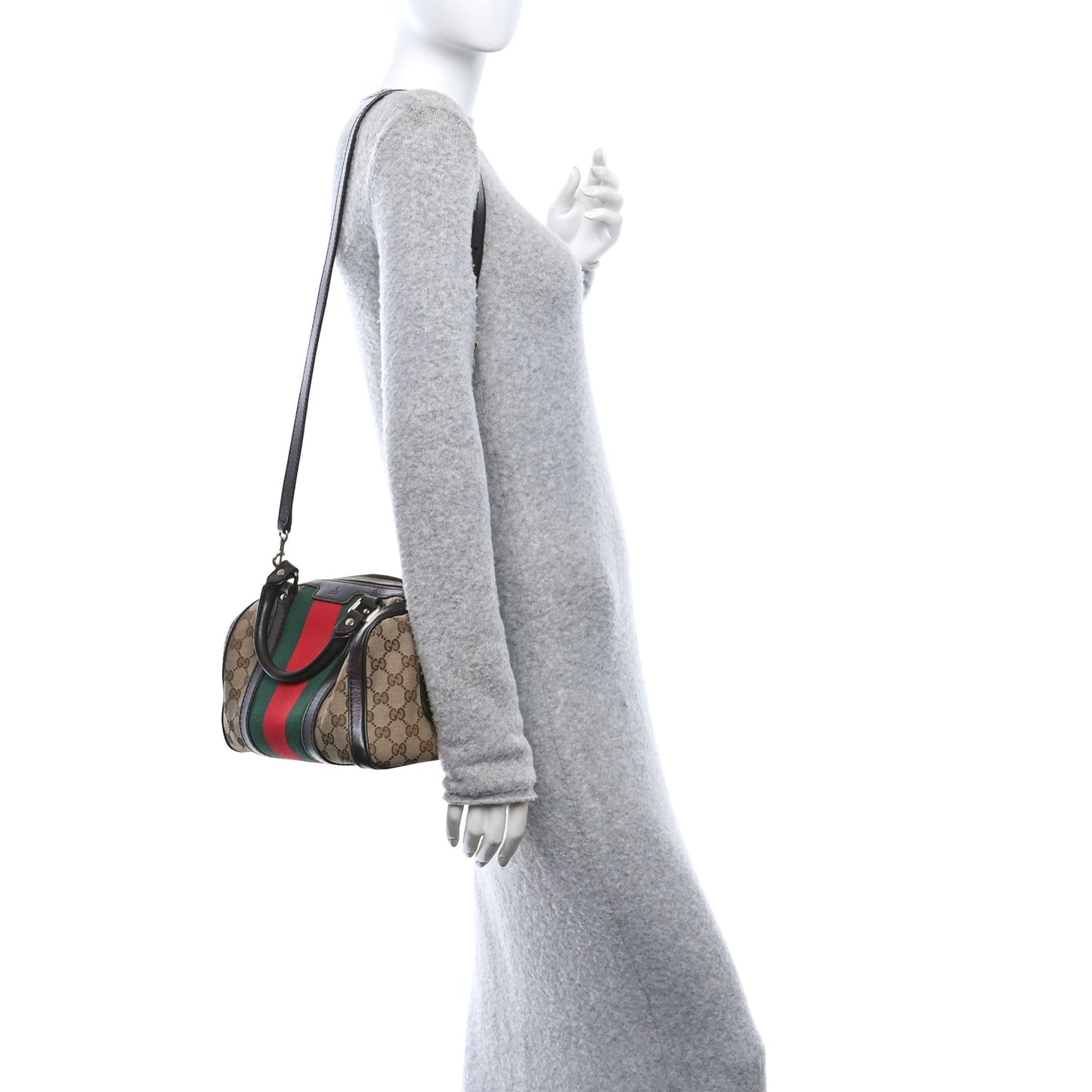 Monogram Vintage Web Small Boston Dark Brown