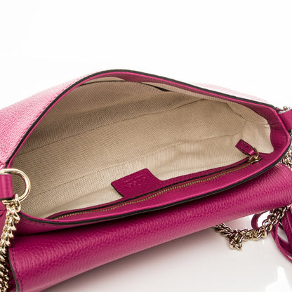 Gucci Cellarius Calfskin Medium Soho Flap Crossbody Bright Bouganville 5 of 7