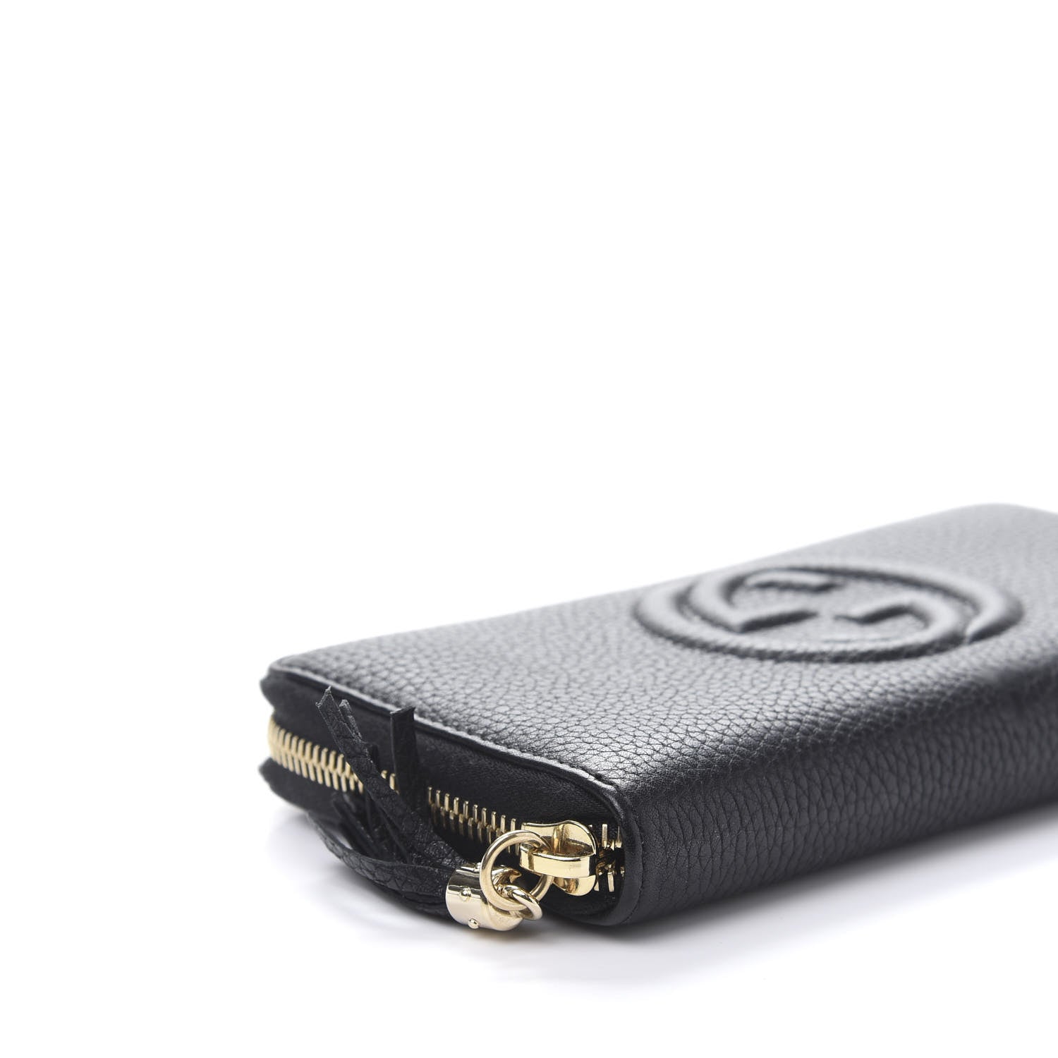Gucci Pebbled Calfskin Soho Zip Around Wallet Black 6 of 9