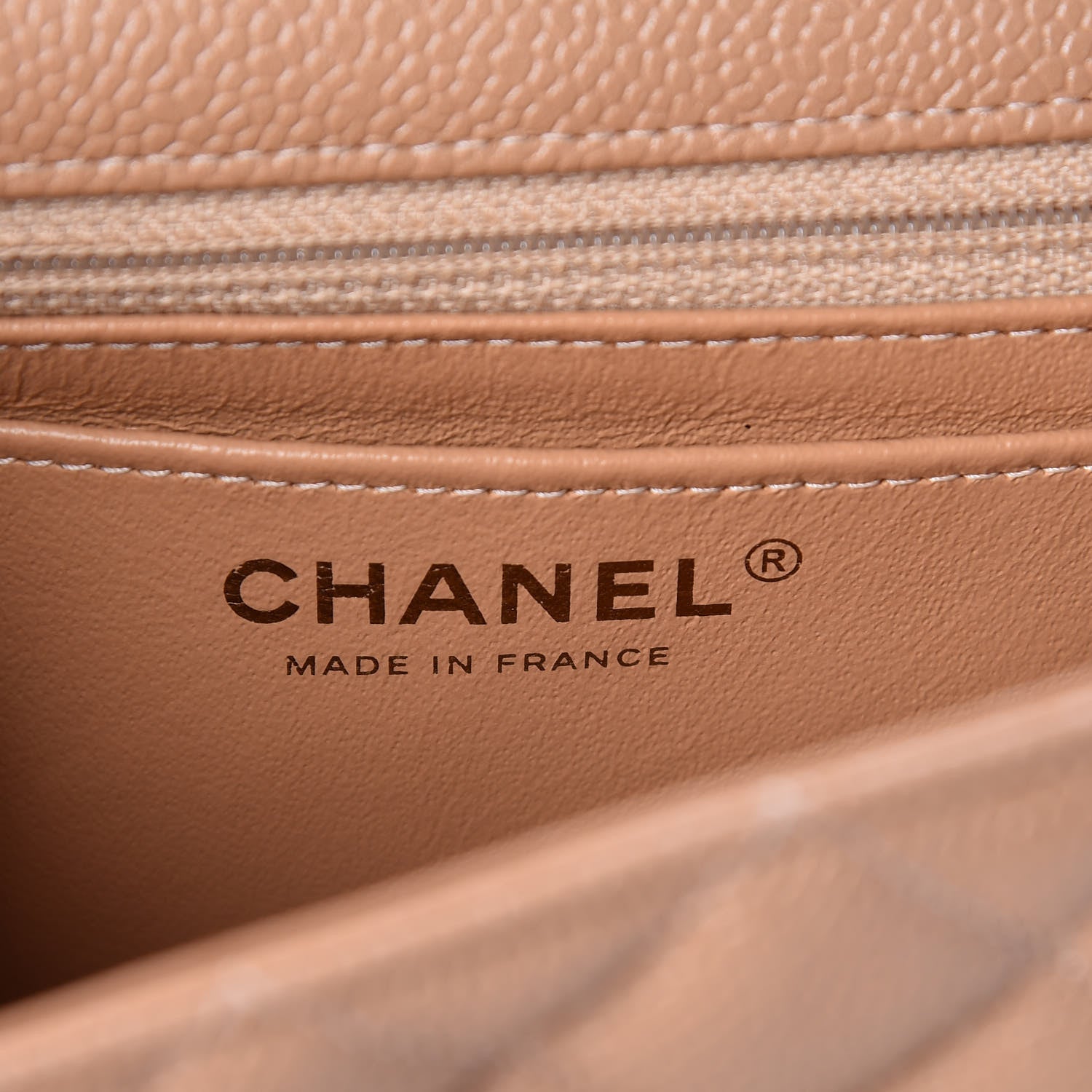 Chanel Caviar Quilted Mini Rectangular Flap Dark Beige 6 of 10