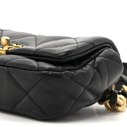 Chanel Goatskin Quilted Chanel 19 Waist Bag Black 9 of 10