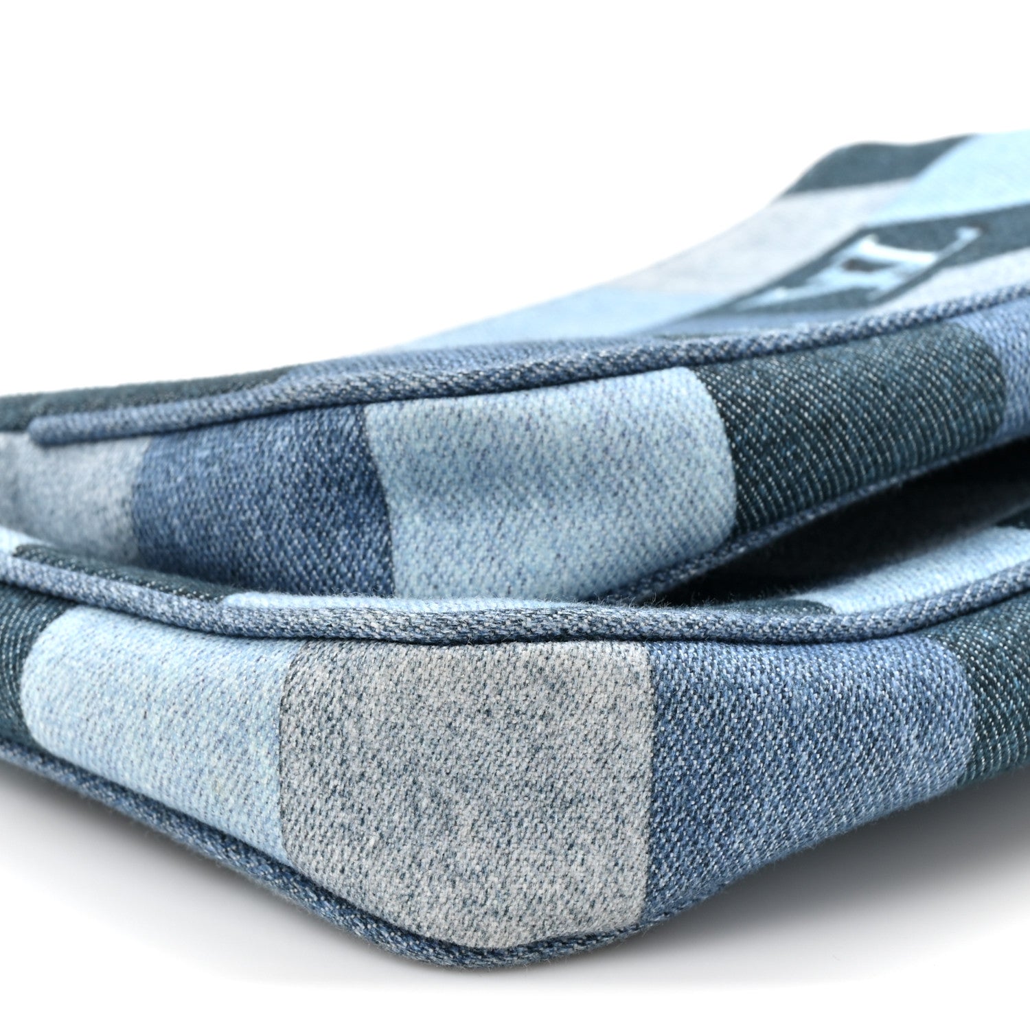 Louis Vuitton Denim Damier Monogram Patchwork Multi Pochette Accessories Blue Rouge 10 of 10