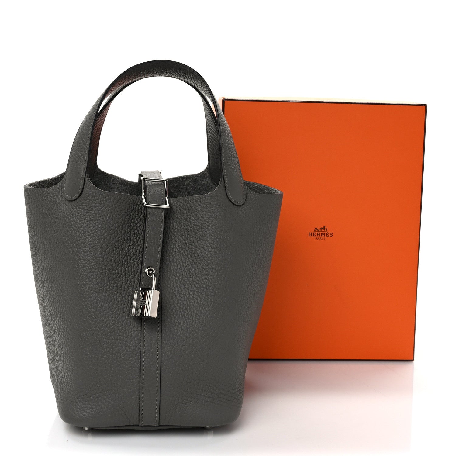 Hermes Taurillon Clemence Picotin Lock 18 PM Gris Meyer 2 of 9