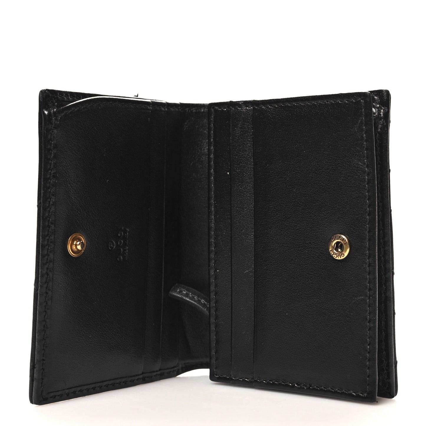 Calfskin Matelasse GG Marmont Card Case Wallet Black