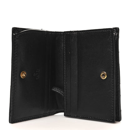 Gucci Calfskin Matelasse GG Marmont Card Case Wallet Black 5 of 11