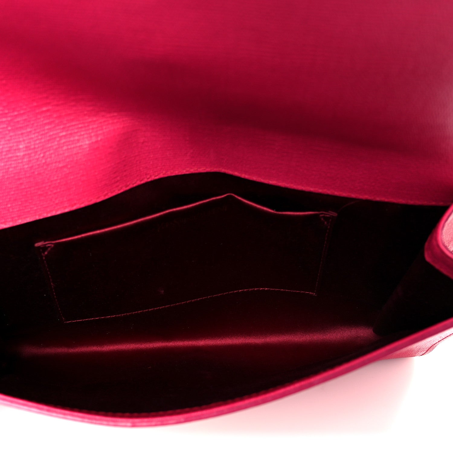 Saint Laurent Textured Calfskin Y Ligne Clutch Fuchsia 9 of 14
