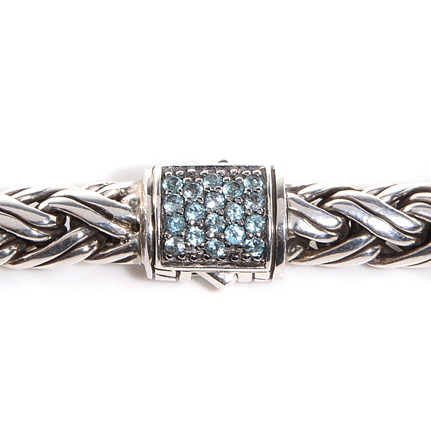 John Hardy Sterling Silver Blue Topaz Classic Chain Kepang Double Wrap Bracelet Medium 5 of 8