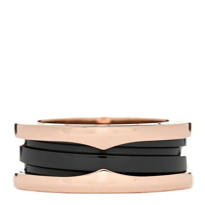 Bulgari 18K Rose Gold Black Ceramic B.Zero1 Two-Band Ring 53 6.25 2 of 6