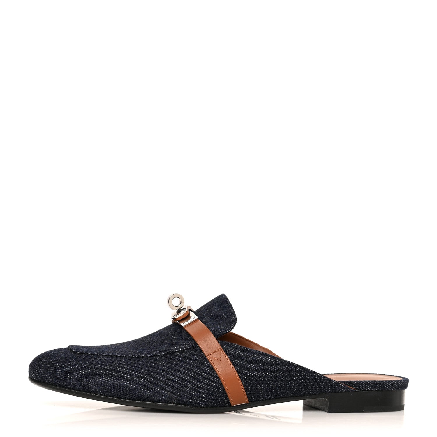 Hermes Calfskin Denim Oz Mules 39.5 Bleu Brut Gold 1 of 8