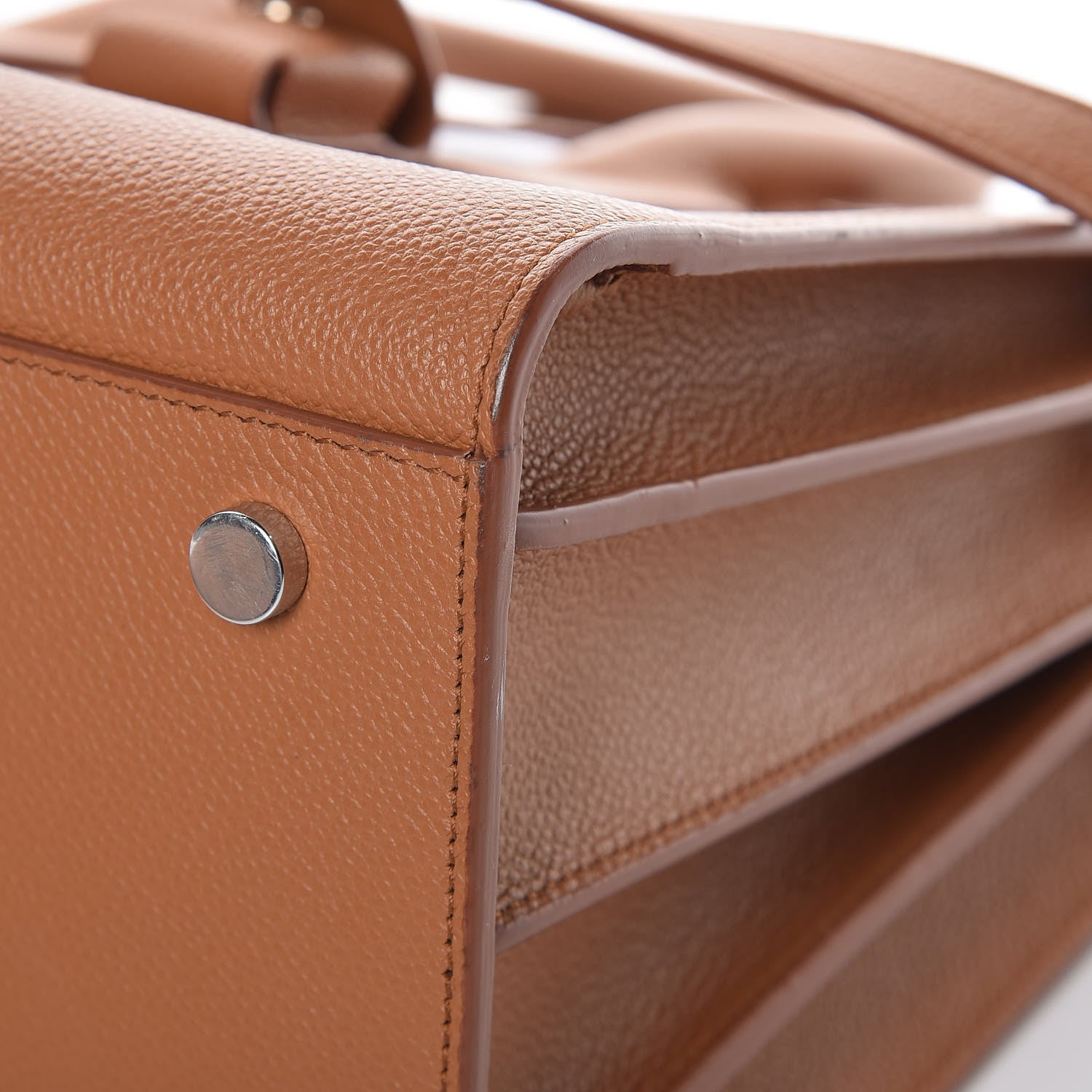 Saint Laurent Grained Calfskin Small Sac De Jour Saddle Brown 16 of 16