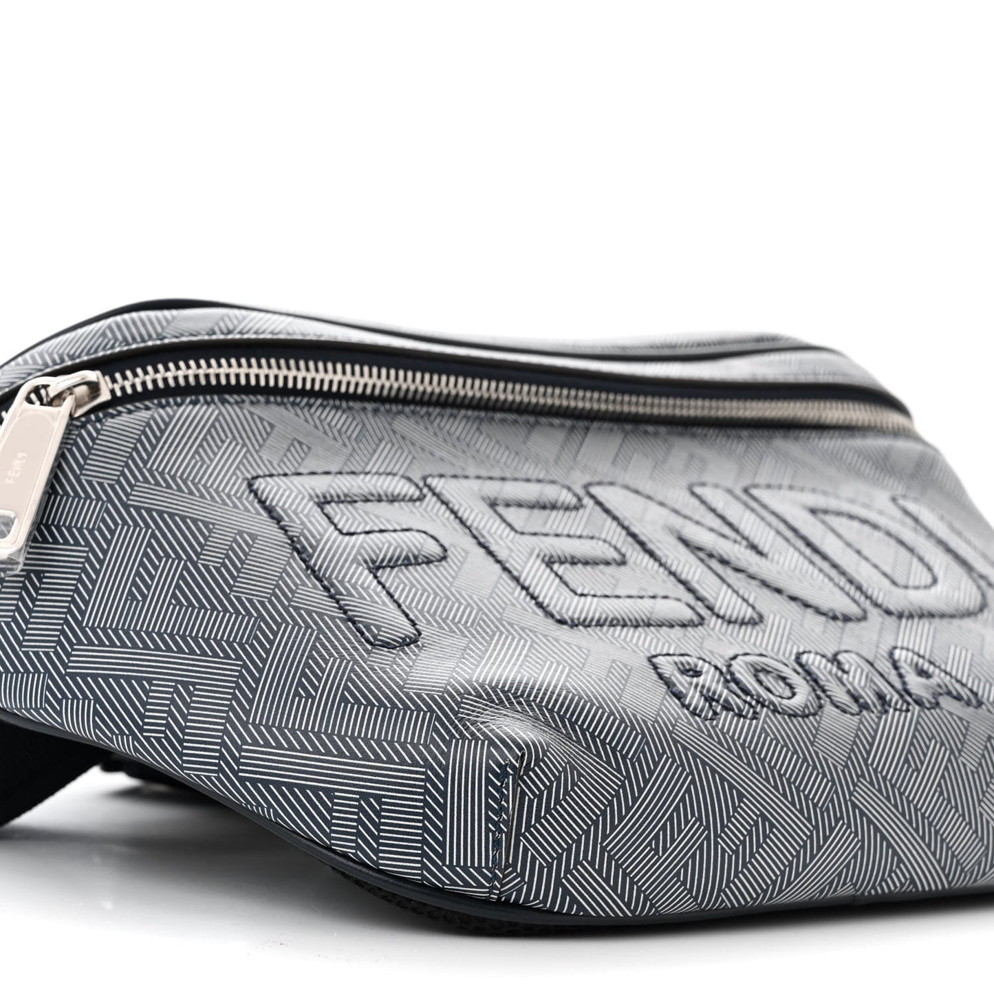 Calfskin Shadow Striped FF Logo Belt Bag Multicolor