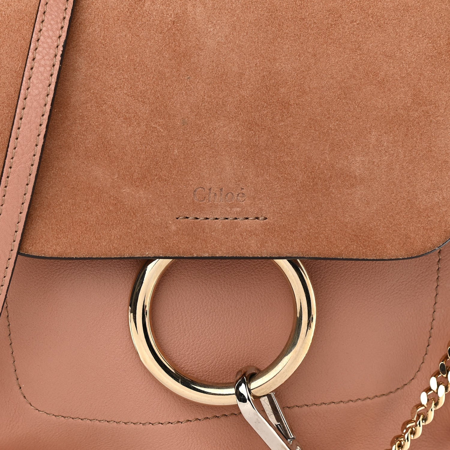 Chloe Suede Calfskin Small Faye Backpack Nougat 8 of 10