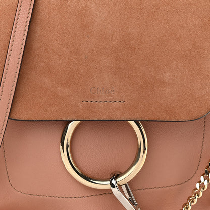 Chloe Suede Calfskin Small Faye Backpack Nougat 8 of 10