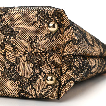 Valentino Garavani Raffia Straw Lace Tote Black 10 of 10