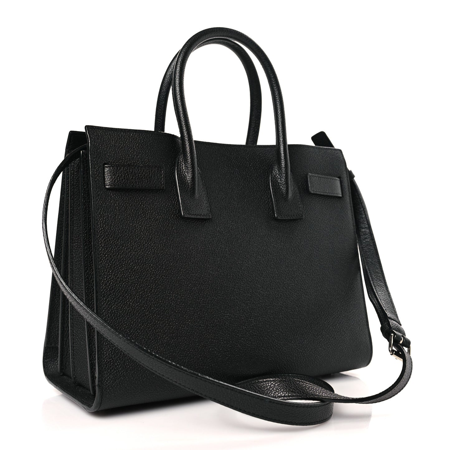 Grained Calfskin Baby Sac De Jour Black
