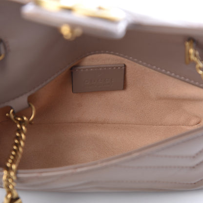 Gucci Calfskin Matelasse Super Mini GG Marmont Shoulder Bag Porcelain Rose 5 of 12
