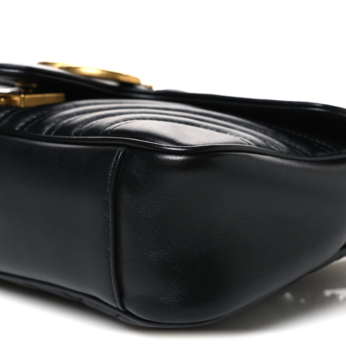 Calfskin Matelasse Small GG Marmont Shoulder Bag Black
