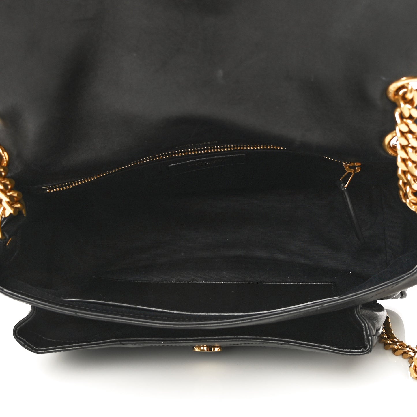 Lambskin Matelasse Monogram Medium Niki Chain Satchel Black