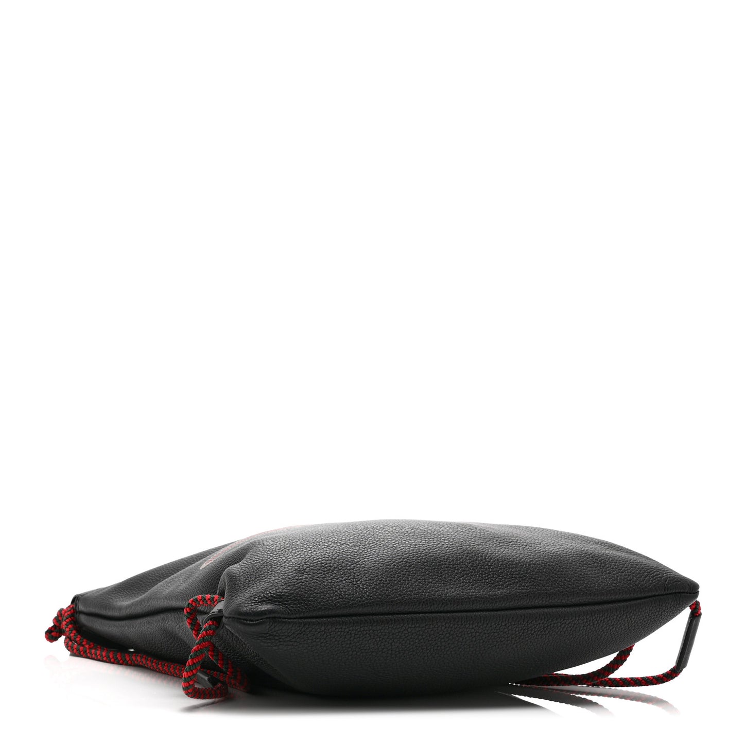 Calfskin Logo Drawstring Backpack Black