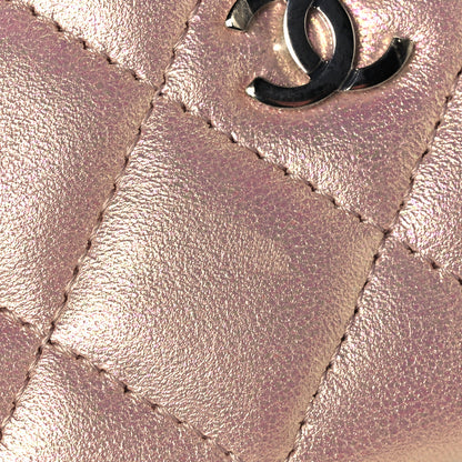 Chanel Iridescent Calfskin Quilted Card Holder Pink 9 of 10