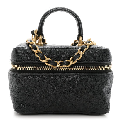 Chanel Caviar Quilted Mini Top Handle Vanity With Chain Black 1 of 11