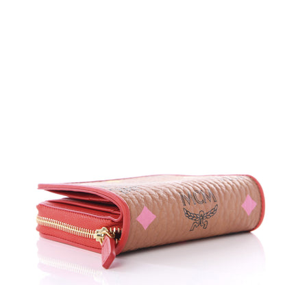 MCM Skyoptic Visetos Mini Zip Around Wallet Cognac 3 of 7