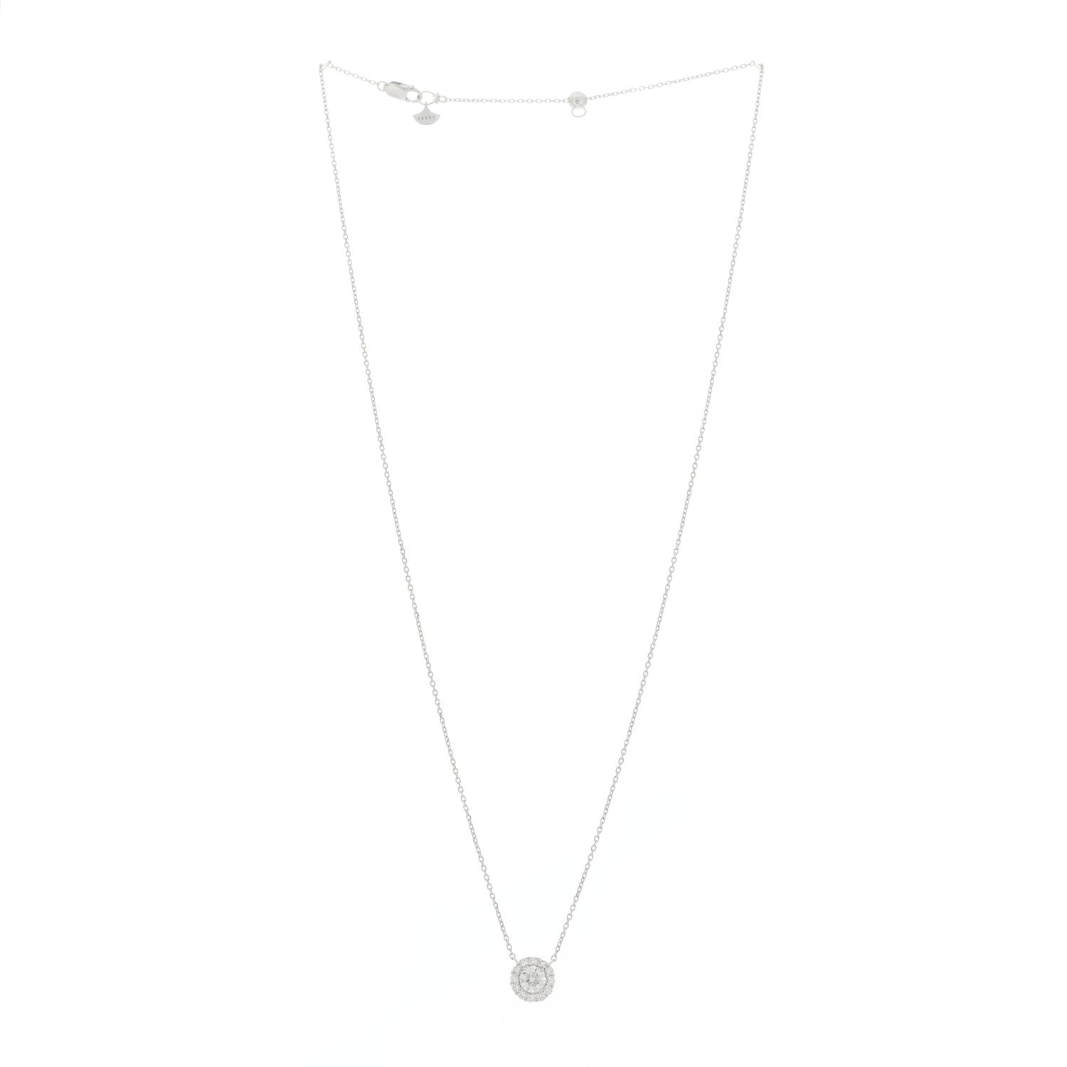 Graff 18K White Gold Diamond .64ctw Icon Round Pendant Necklace 4 of 6