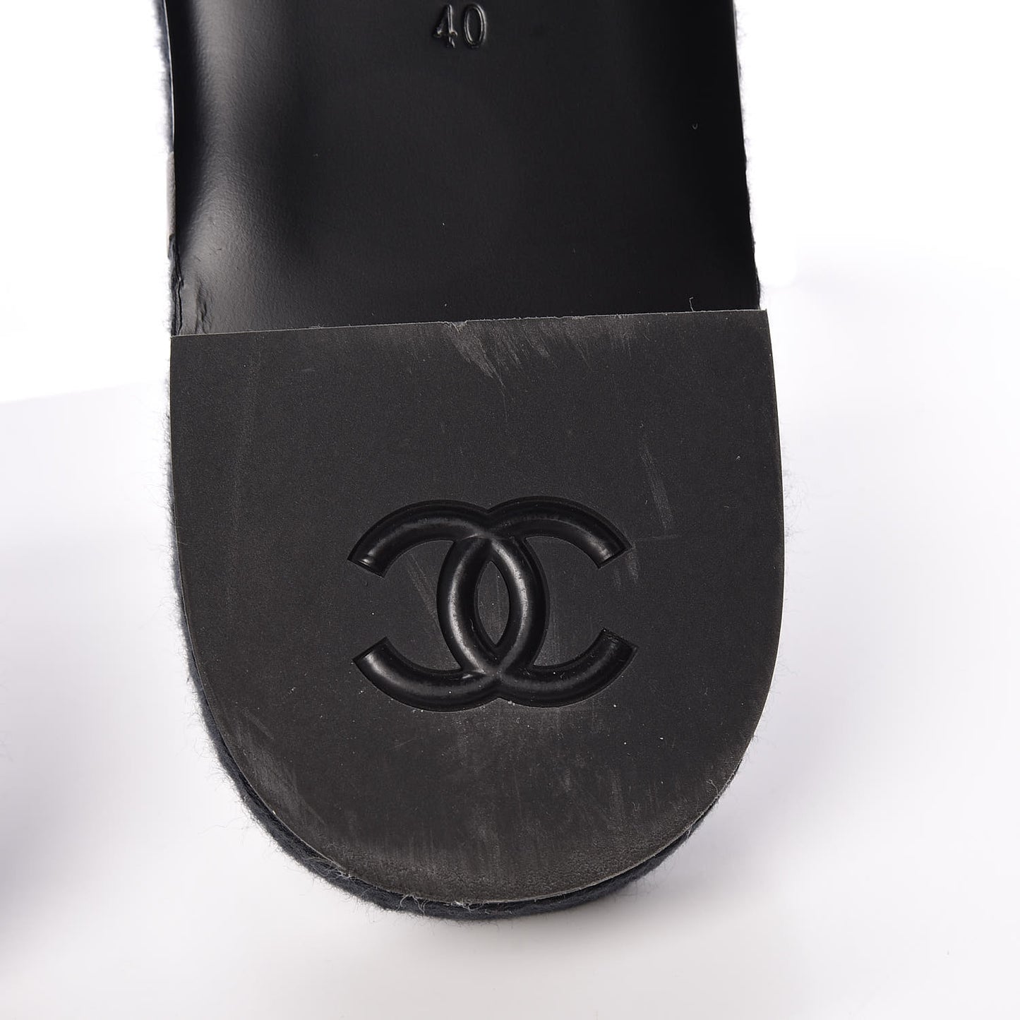 Cord CC Espadrille Slip On Sandals 40 Black