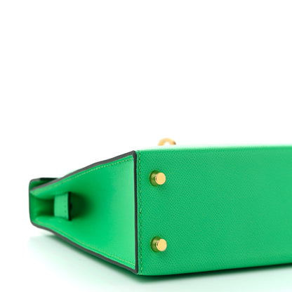 Hermes Madame Calfskin Mini Kelly Sellier 20 Vert Comics 9 of 11