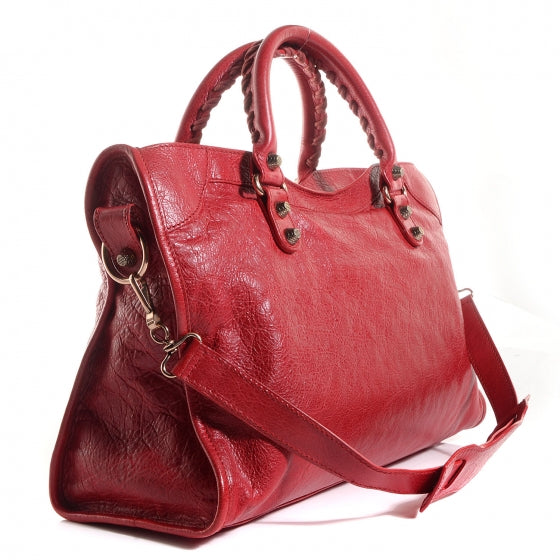 Balenciaga Agneau Giant 12 Rose Gold Hardware City Rouge Coquelicot 3 of 13