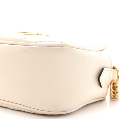 Gucci Calfskin Matelasse Small GG Marmont Chain Shoulder Bag White 10 of 11