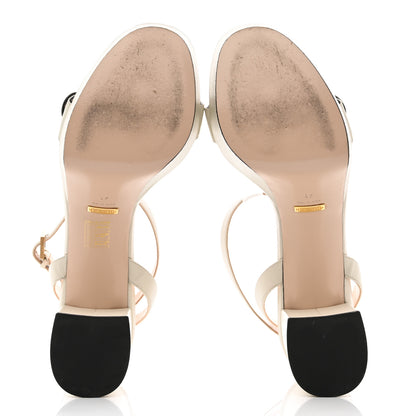 Gucci Calfskin GG Marmont Ankle Wrap 30/85mm Platform Sandals 41 Mystic White 5 of 8