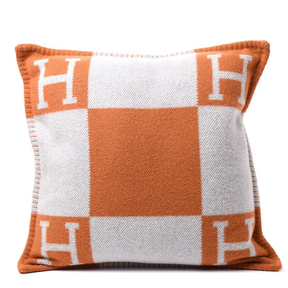 Hermes Wool Cashmere Avalon Pillow PM Ecru Potiron 1 of 2