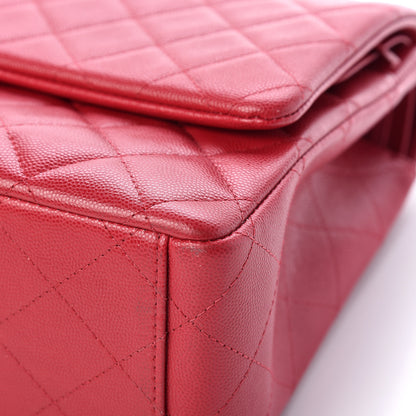 Chanel Caviar Quilted Maxi Double Flap Dark Pink 11 of 17
