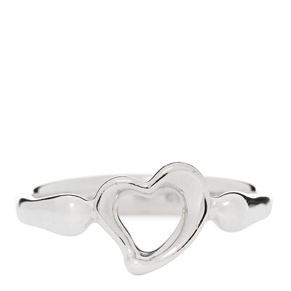 Tiffany Sterling Silver Elsa Peretti Open Heart Ring 53 6.5 1 of 5
