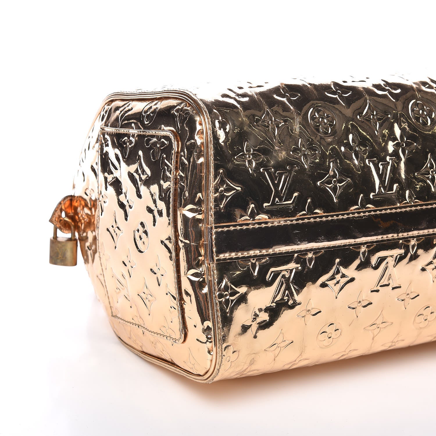 Louis Vuitton Monogram Miroir Speedy 35 Gold 5 of 16