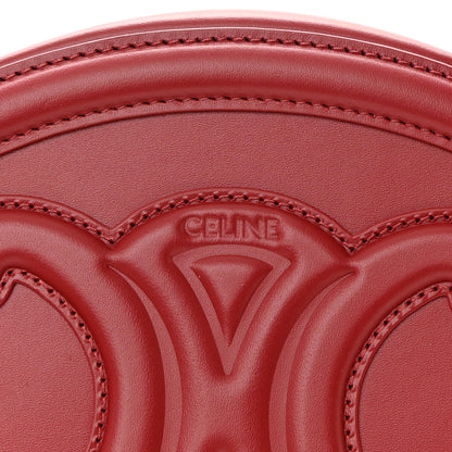 Celine Smooth Calfskin Cuir Triomphe Oval Purse Crossbody Red 6 of 14