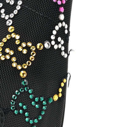 Gucci Tela Retino Nappa Charlotte Crystal GG Monogram Square G 75mm Slingback Pumps 40 Black 9 of 12