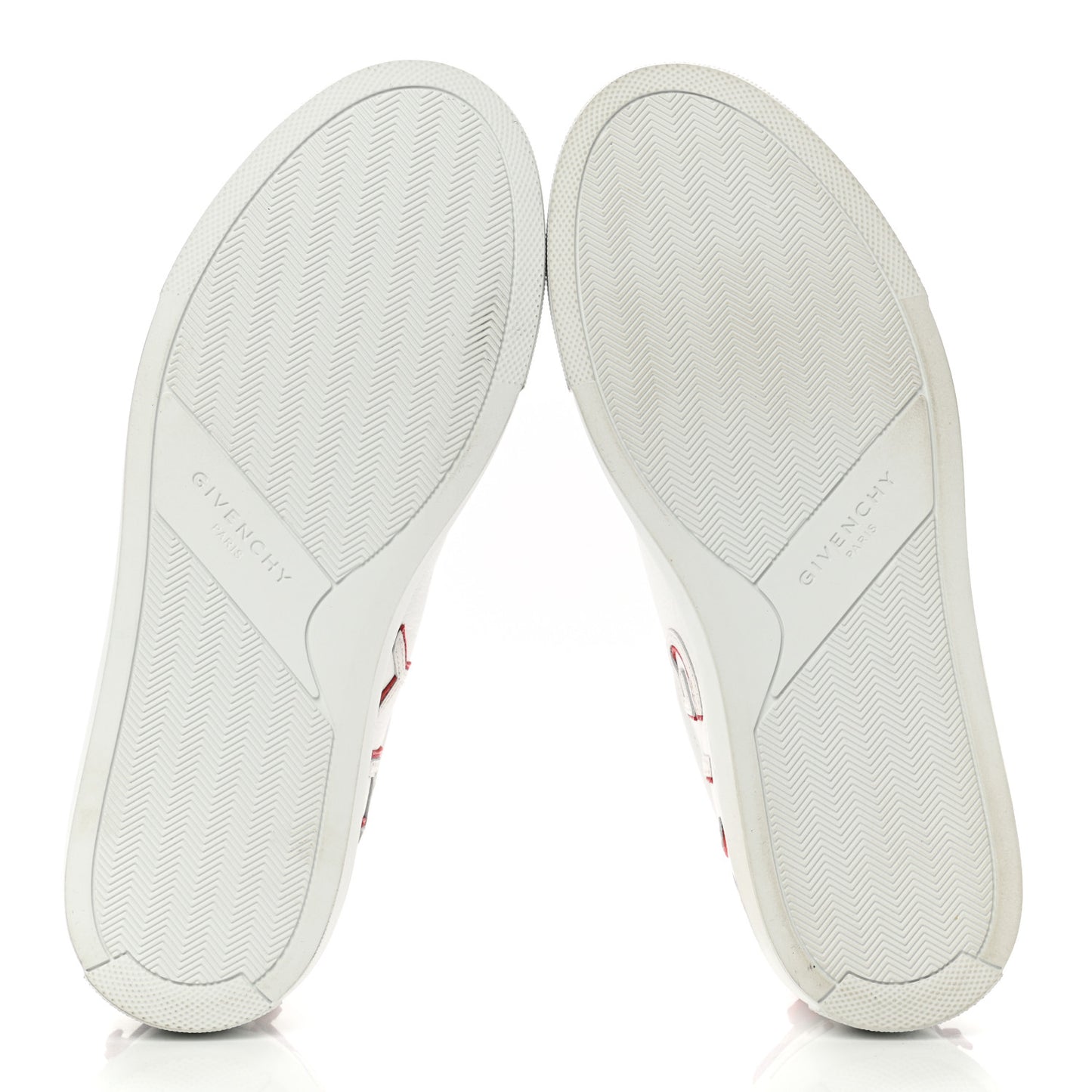 Calfskin Reverse Logo Urban Street Sneakers 37.5 White Red