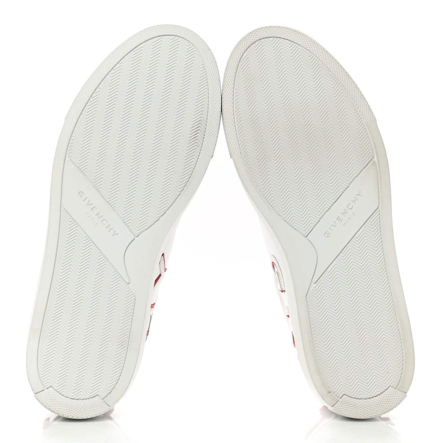 Givenchy Calfskin Reverse Logo Urban Street Sneakers 37.5 White Red 5 of 9