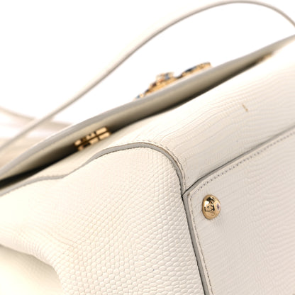 Dolce & Gabbana Stampa Iguana Crystal Medium Miss Sicily Satchel White 7 of 22