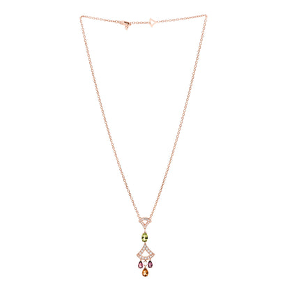 Bulgari 18K Rose Gold Diamond Pink Tourmaline Citrine Peridot Diva's Dream Pendant Necklace 3 of 7