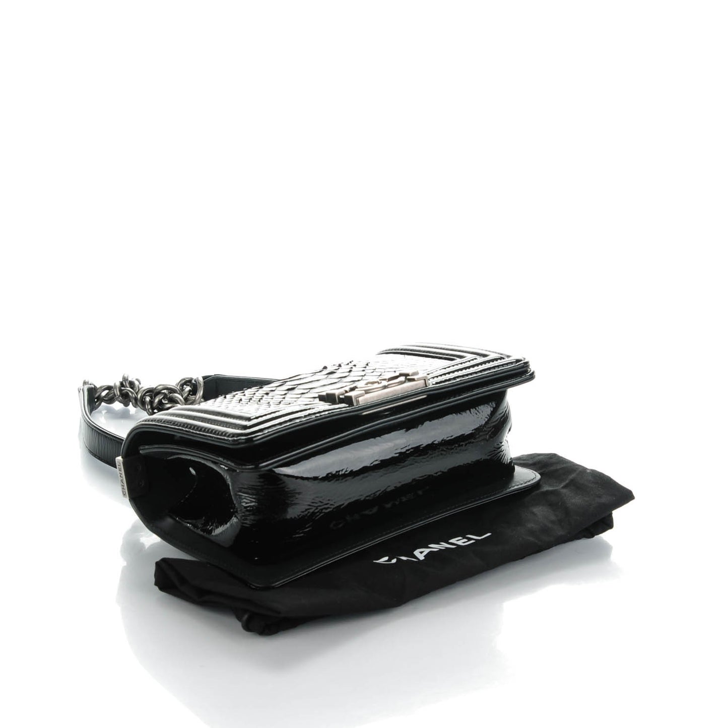 Python Patent Small Boy Flap Black