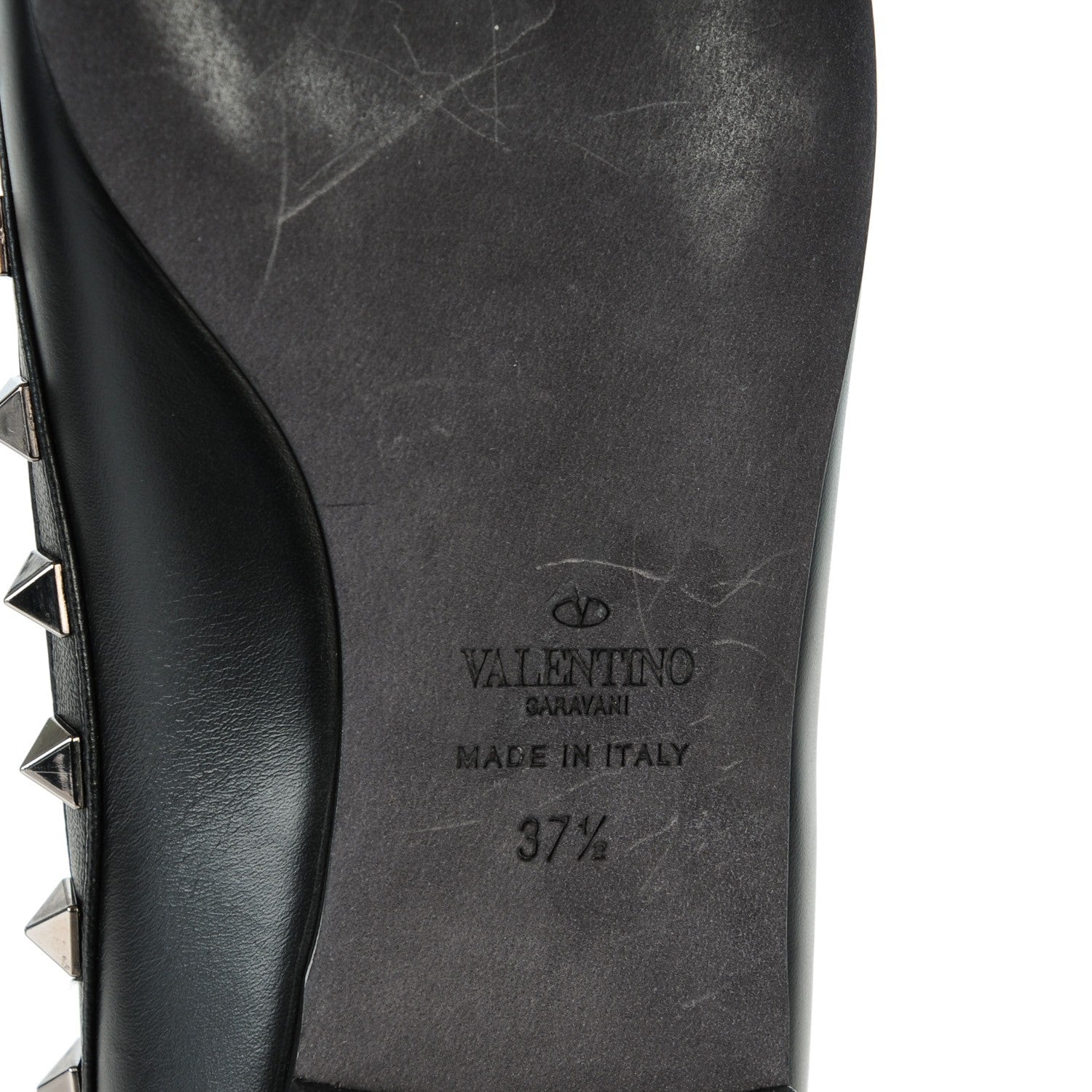 Valentino Garavani Nappa Rockstud Ballerina Flats 37.5 Black 7 of 8