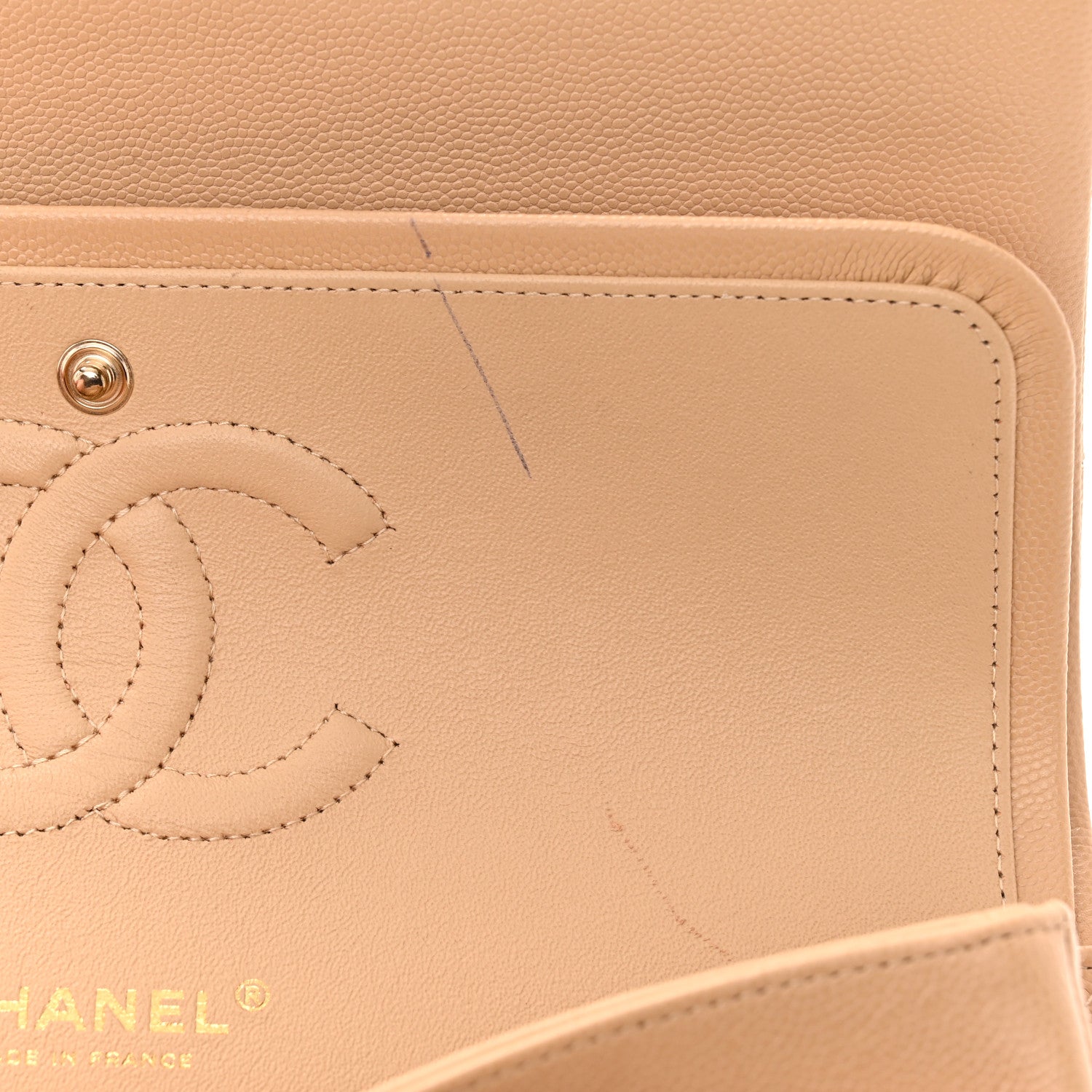 Chanel Caviar Quilted Medium Double Flap Beige 12 of 12