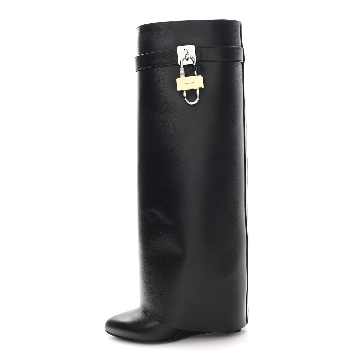 Calfskin Shark Lock Pant Boots 37 Black