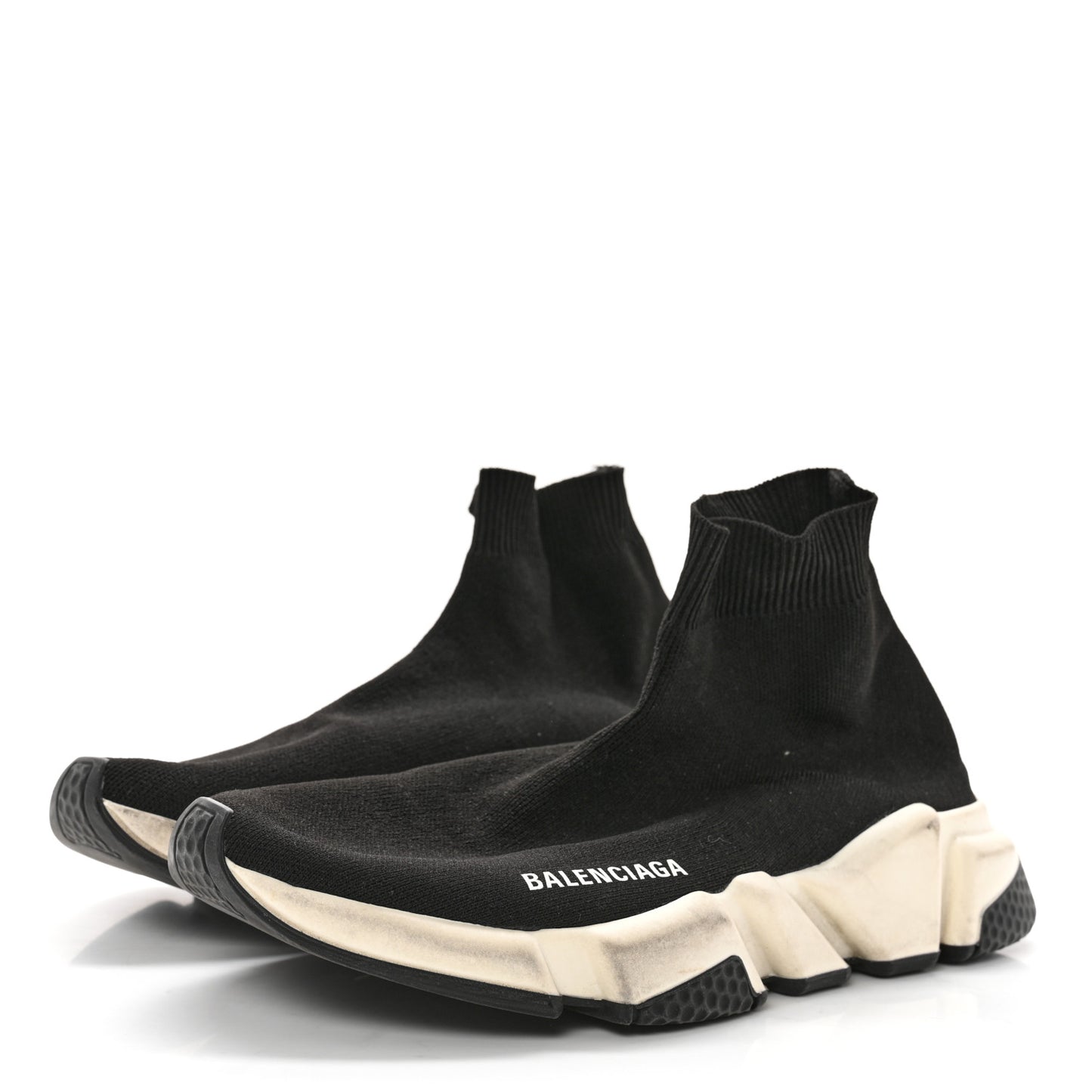 Neoprene Knit Womens Speed Sneakers 40 Black White