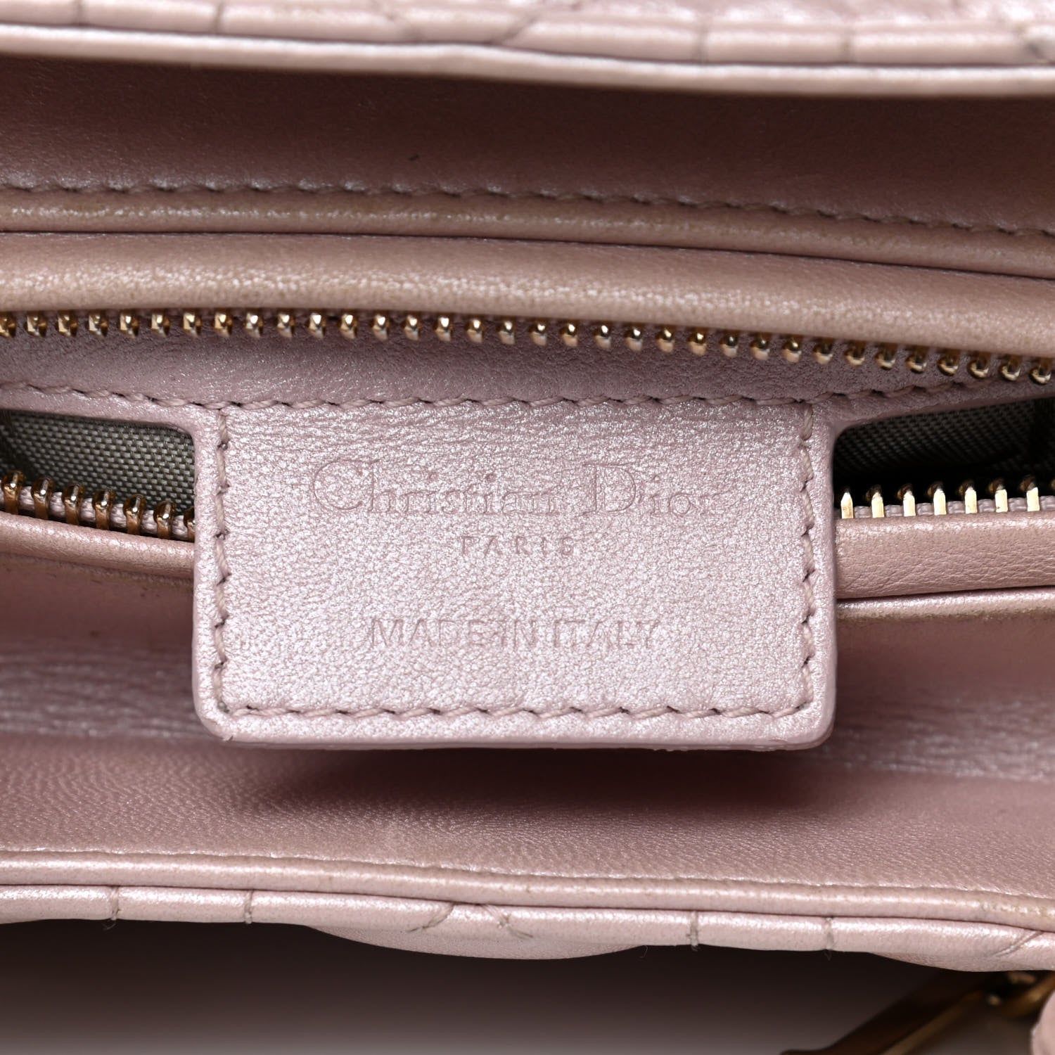 Christian Dior Pearly Lambskin Cannage Medium Lady Dior Lotus 10 of 22